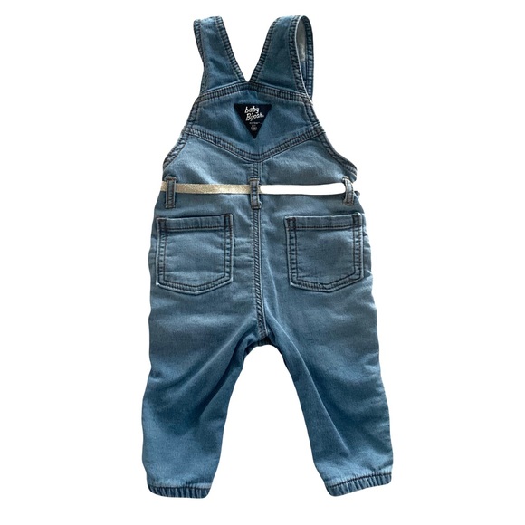 🍭3/$15 Oshkosh B’Gosh Baby Knit-Like Denim Overalls-9months - Picture 3 of 16